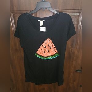 Black Sequin Watermelon T-Shirt